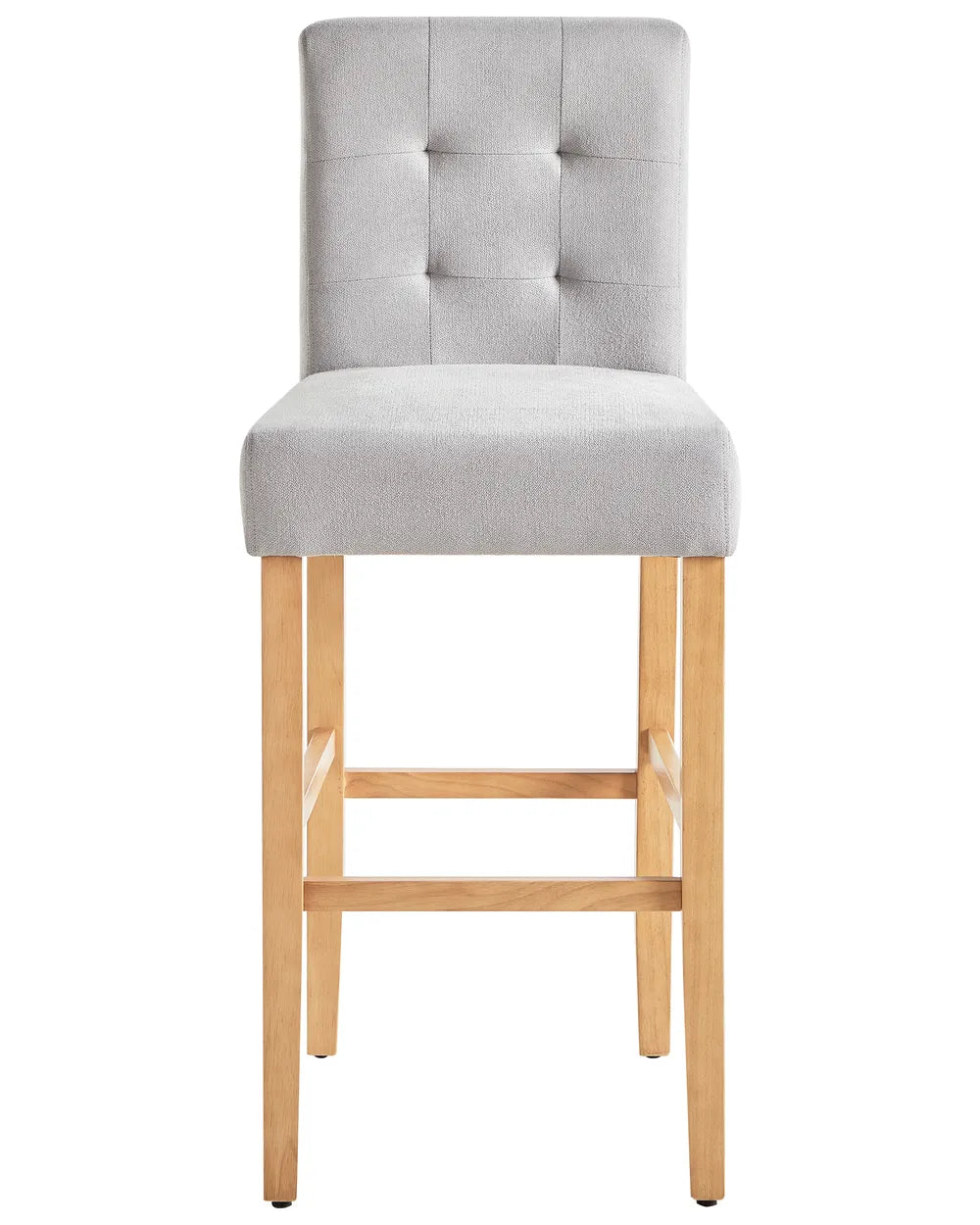 Set of 2 Bar Chairs Grey High-Quality Upholstery Cevoro