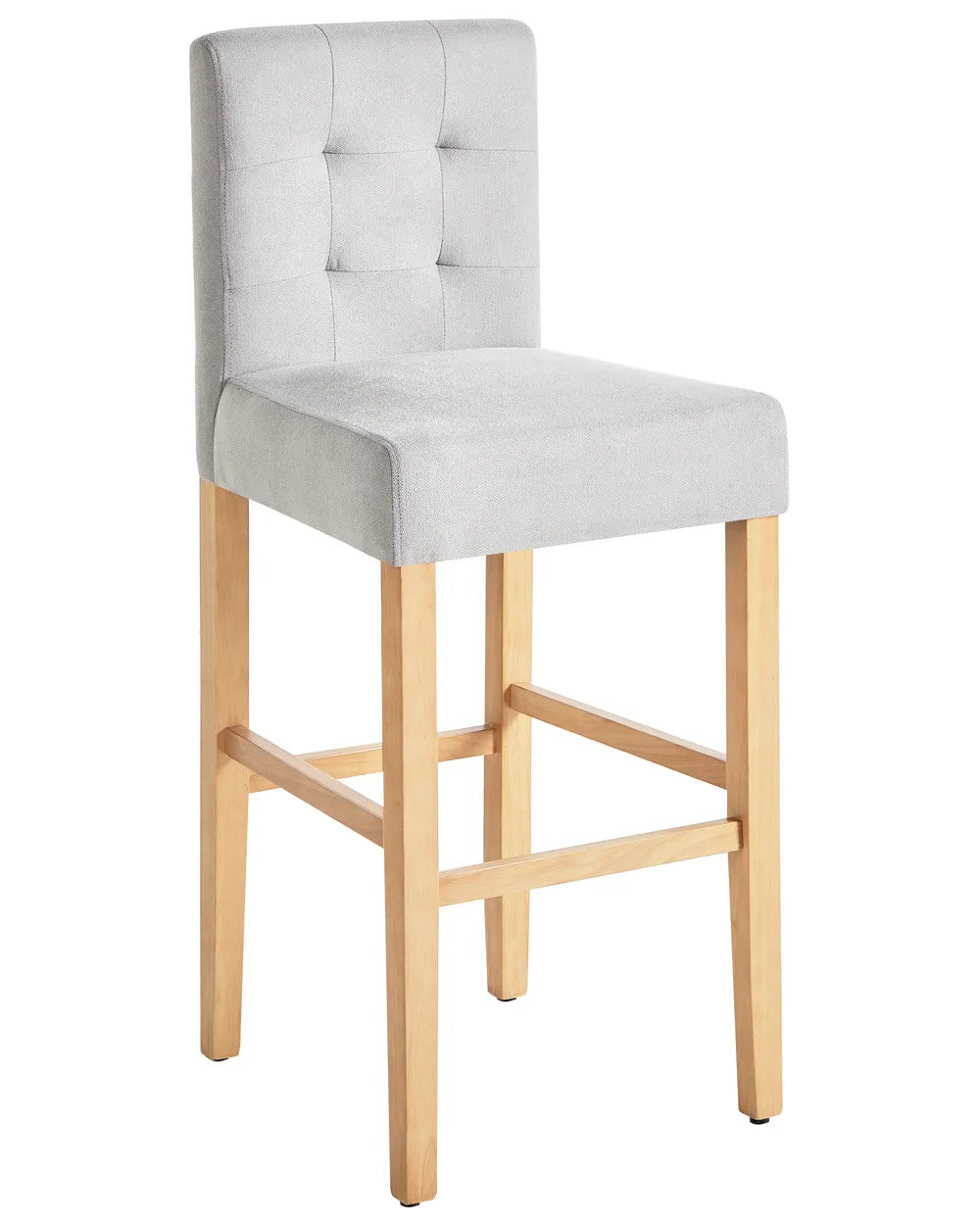 Set of 2 Bar Chairs Grey High-Quality Upholstery Cevoro