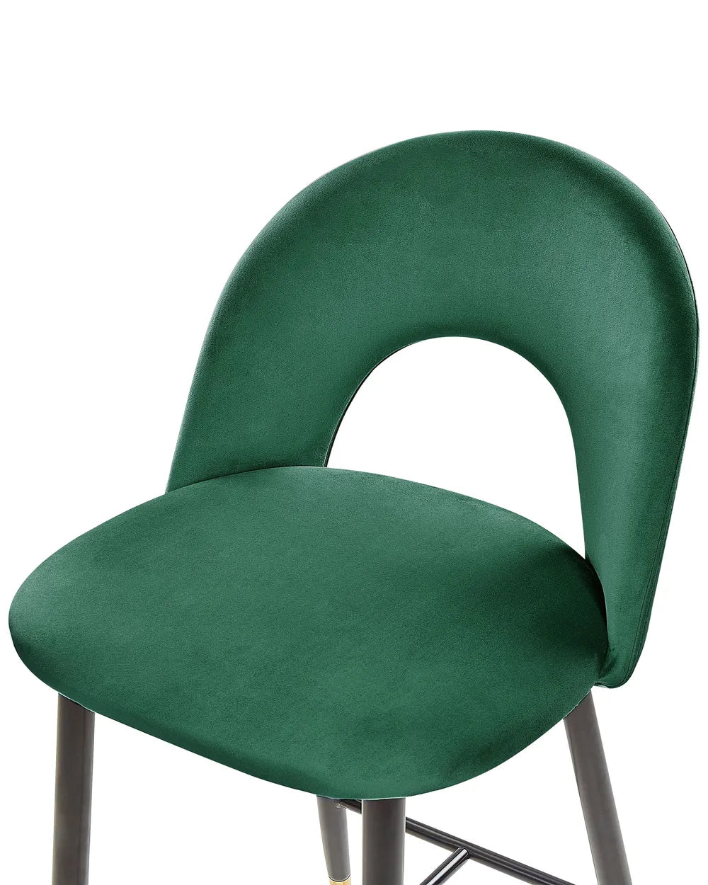 Set of 2 Bar Chairs Velvet Emerald Green Surface Protection Enzora