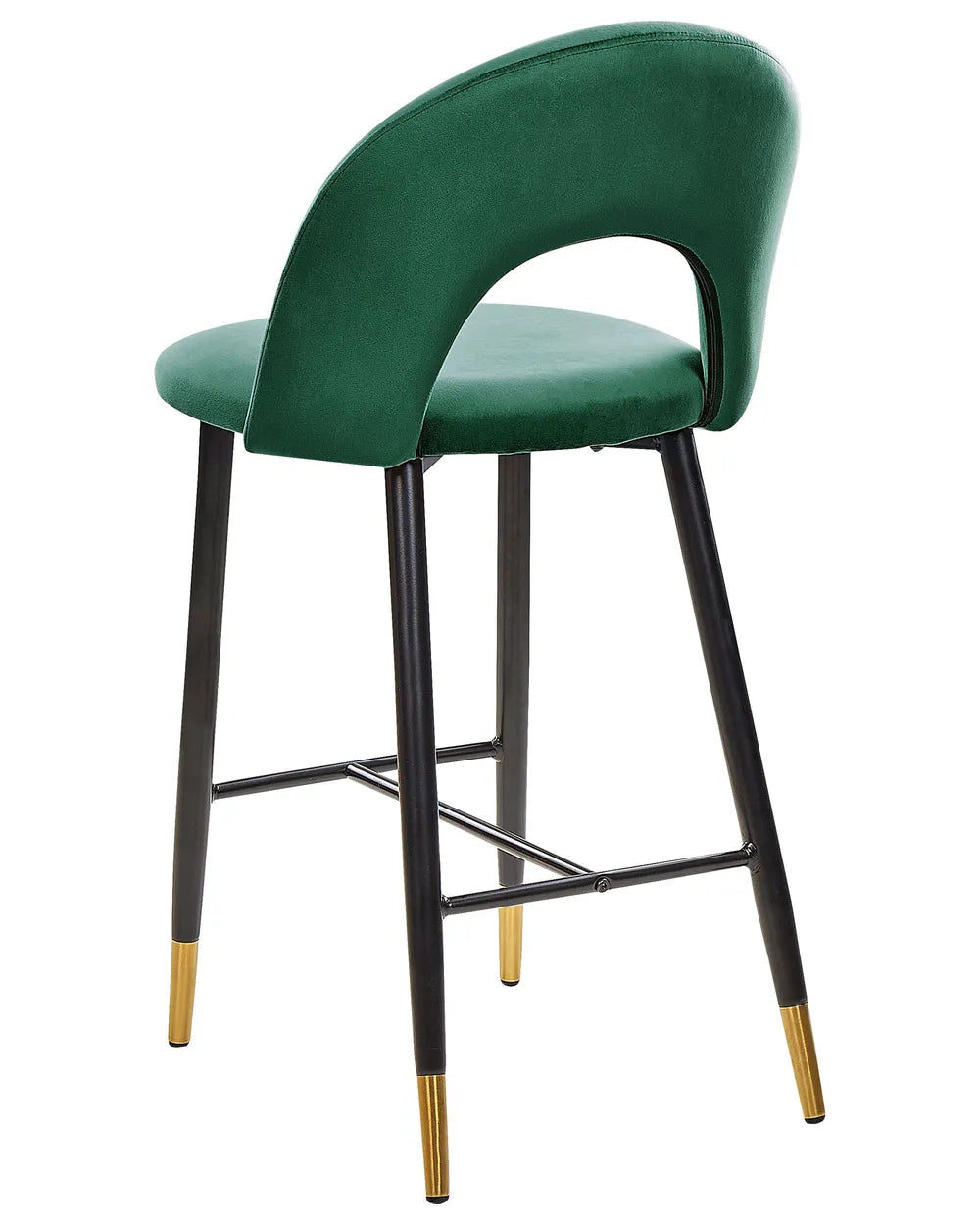 Set of 2 Bar Chairs Velvet Emerald Green Surface Protection Enzora