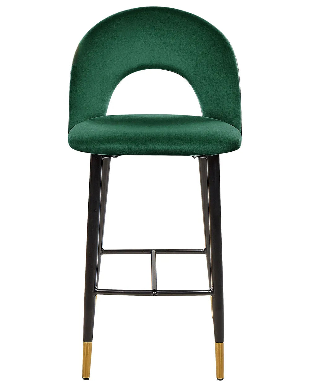 Set of 2 Bar Chairs Velvet Emerald Green Surface Protection Enzora
