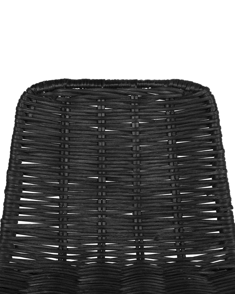 Set of 2 Bar Chairs Rattan Black Comfortable Footrest Quinla