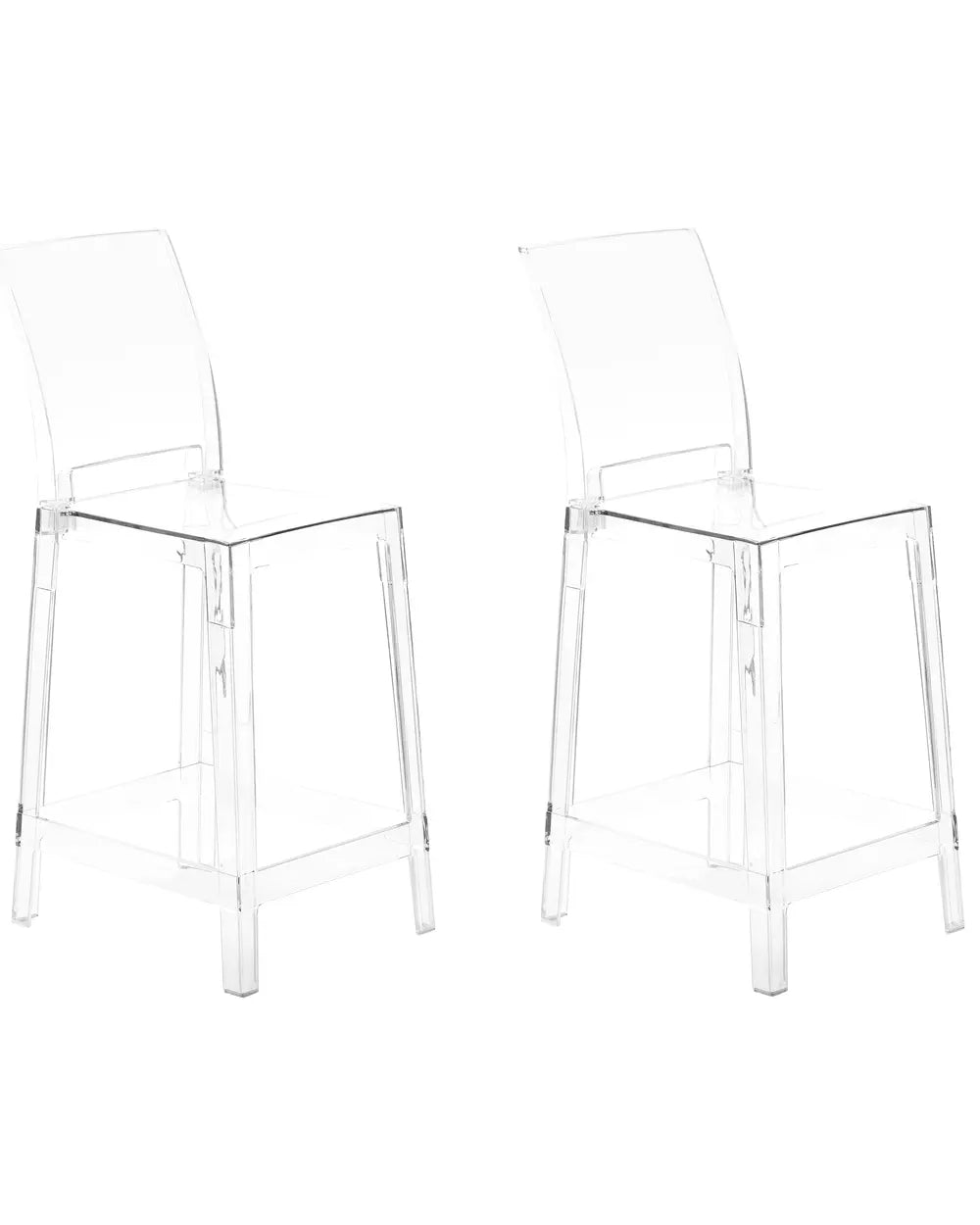 Set of 2 Bar Chairs Transparent Exceptionally Easy Care Wostin