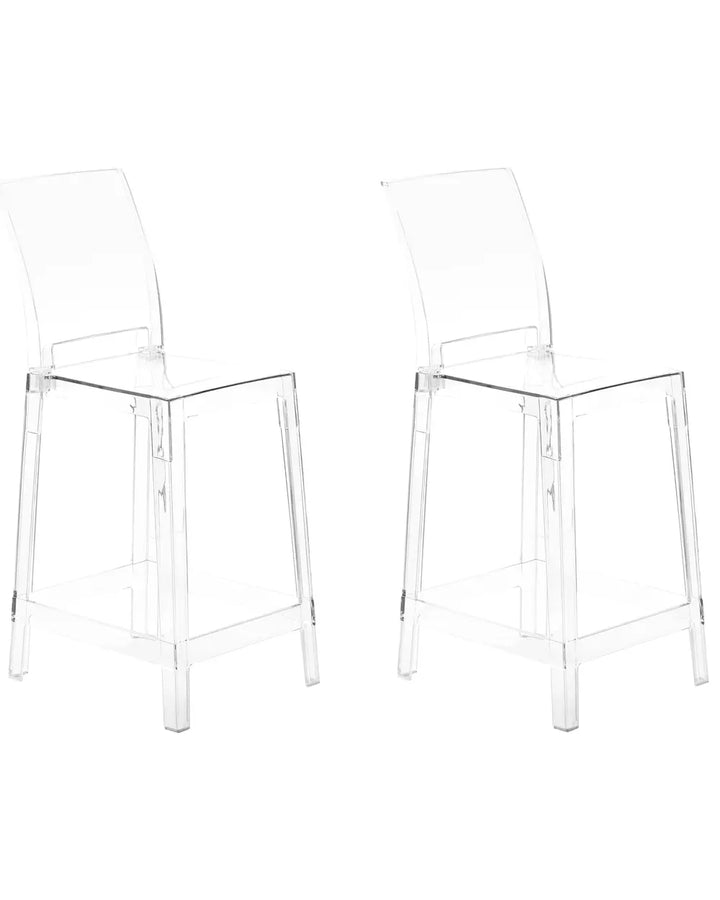 Set of 2 Bar Chairs Transparent Exceptionally Easy Care Wostin