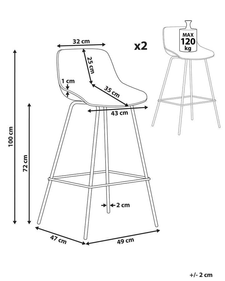 Set of 2 Bar Chairs Light Green Trendy Design Revora