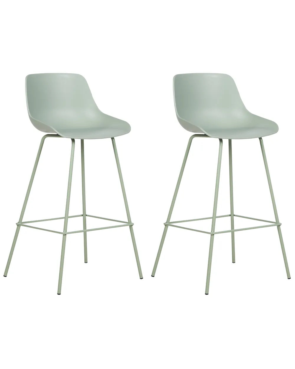 Set of 2 Bar Chairs Light Green Trendy Design Revora