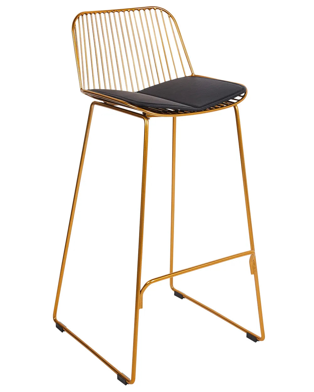 Set of 2 Bar Chairs Metal Gold For Indoor Use Only Movaro