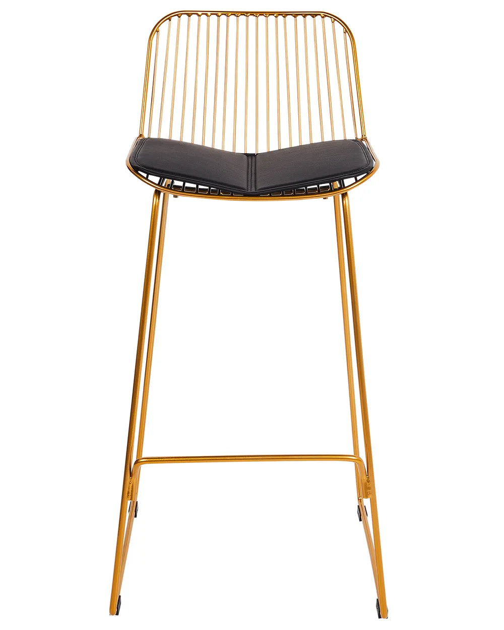 Set of 2 Bar Chairs Metal Gold For Indoor Use Only Movaro