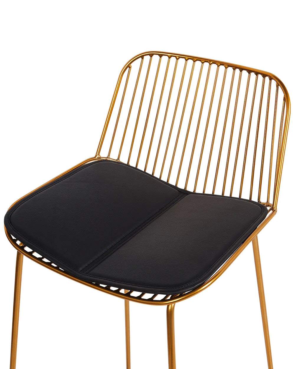 Set of 2 Bar Chairs Metal Gold For Indoor Use Only Movaro