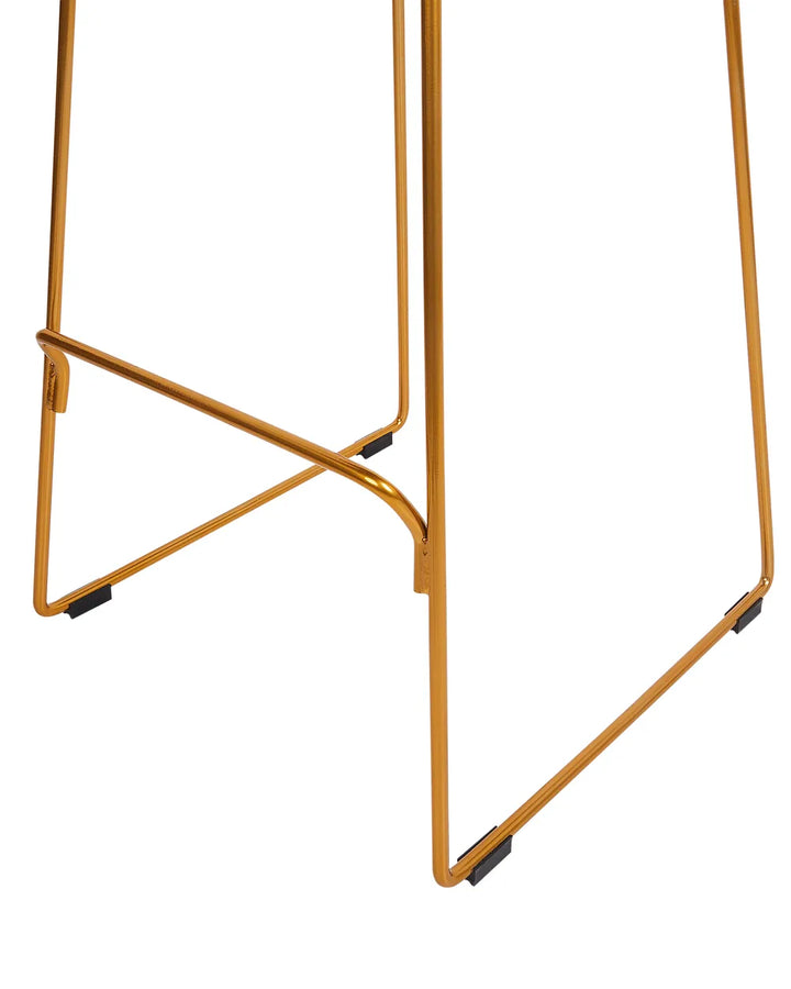 Set of 2 Bar Chairs Metal Gold For Indoor Use Only Movaro