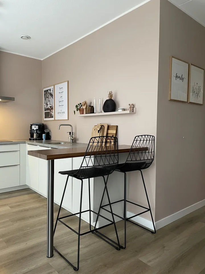 Set of 2 Bar Chairs Metal Black Easily Movable Yerano