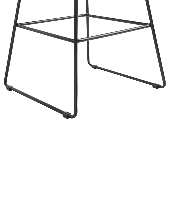 Set of 2 Bar Chairs Metal Black Easily Movable Yerano