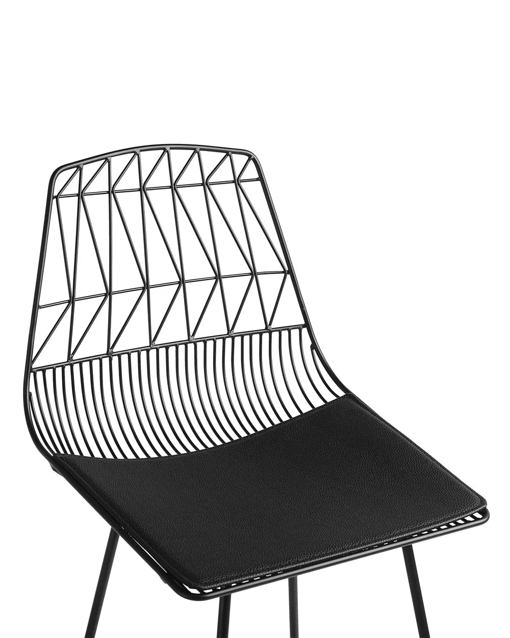 Set of 2 Bar Chairs Metal Black Easily Movable Yerano