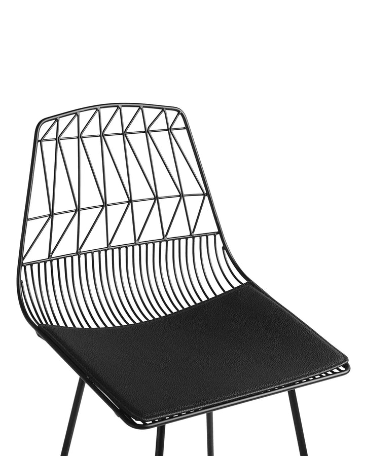 Set of 2 Bar Chairs Metal Black Easily Movable Yerano