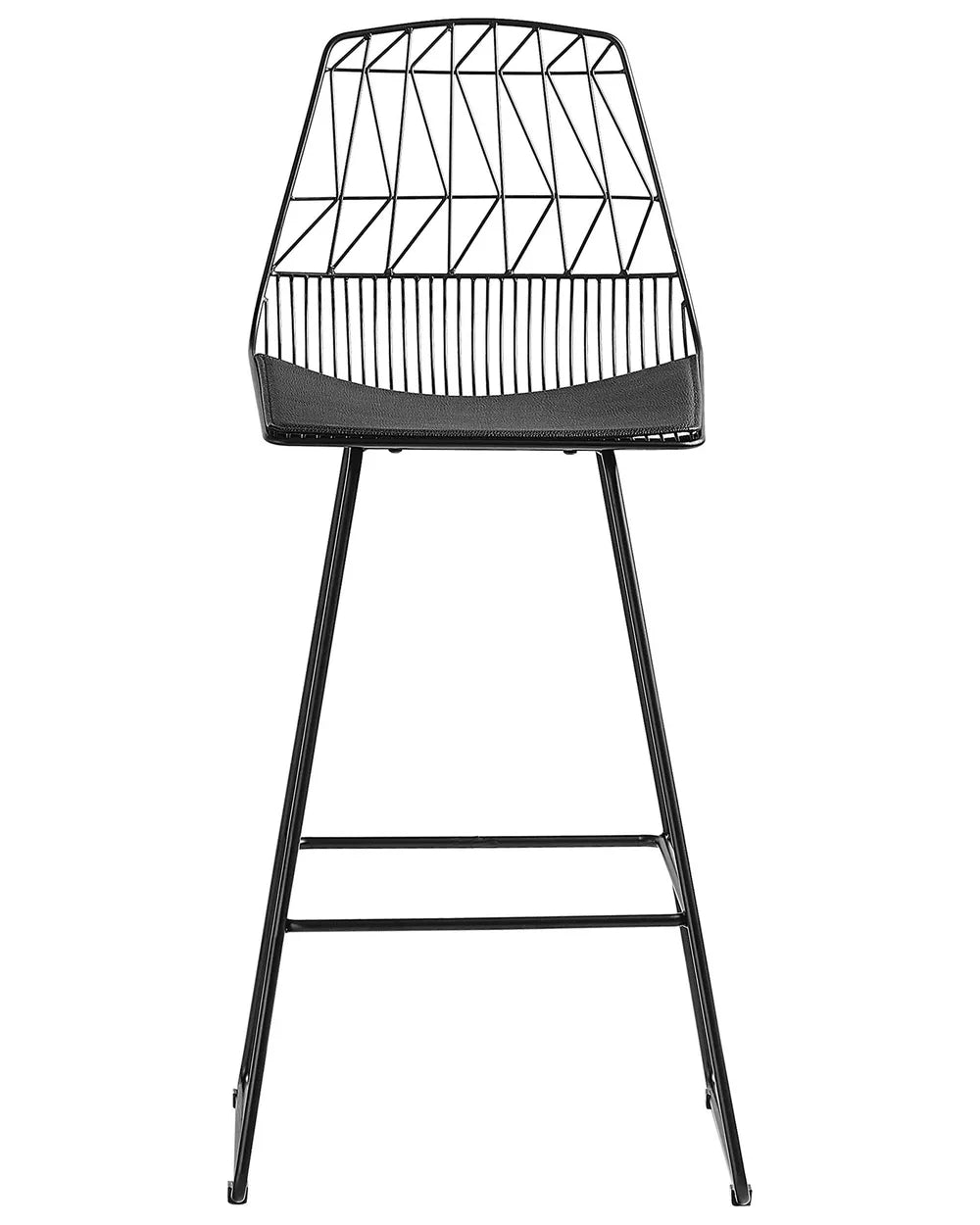 Set of 2 Bar Chairs Metal Black Easily Movable Yerano