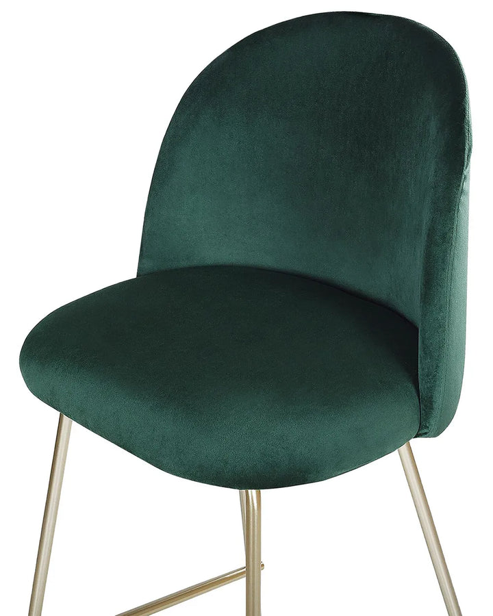 Set of 2 Bar Chairs ARCOLA Emerald Green Floor Protection Trevla
