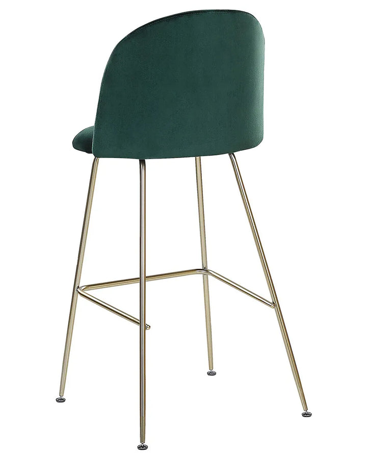Set of 2 Bar Chairs ARCOLA Emerald Green Floor Protection Trevla