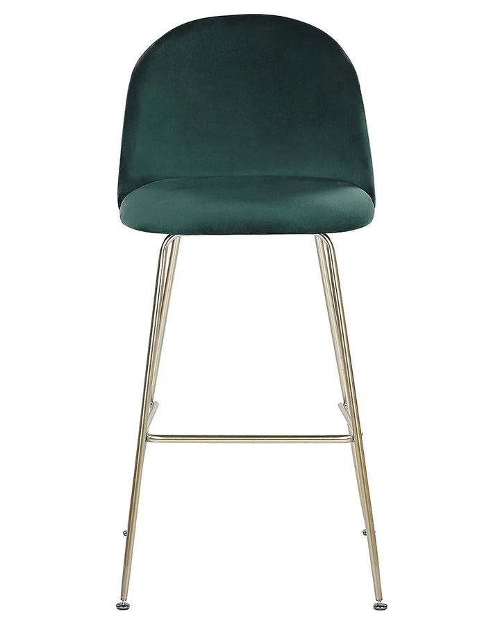 Set of 2 Bar Chairs ARCOLA Emerald Green Floor Protection Trevla