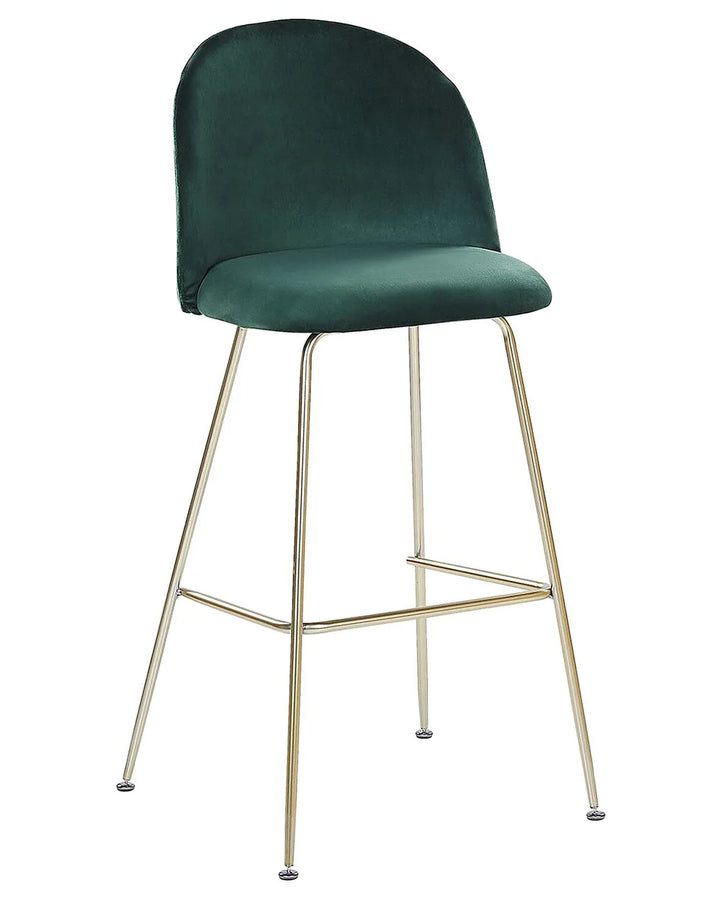 Set of 2 Bar Chairs ARCOLA Emerald Green Floor Protection Trevla