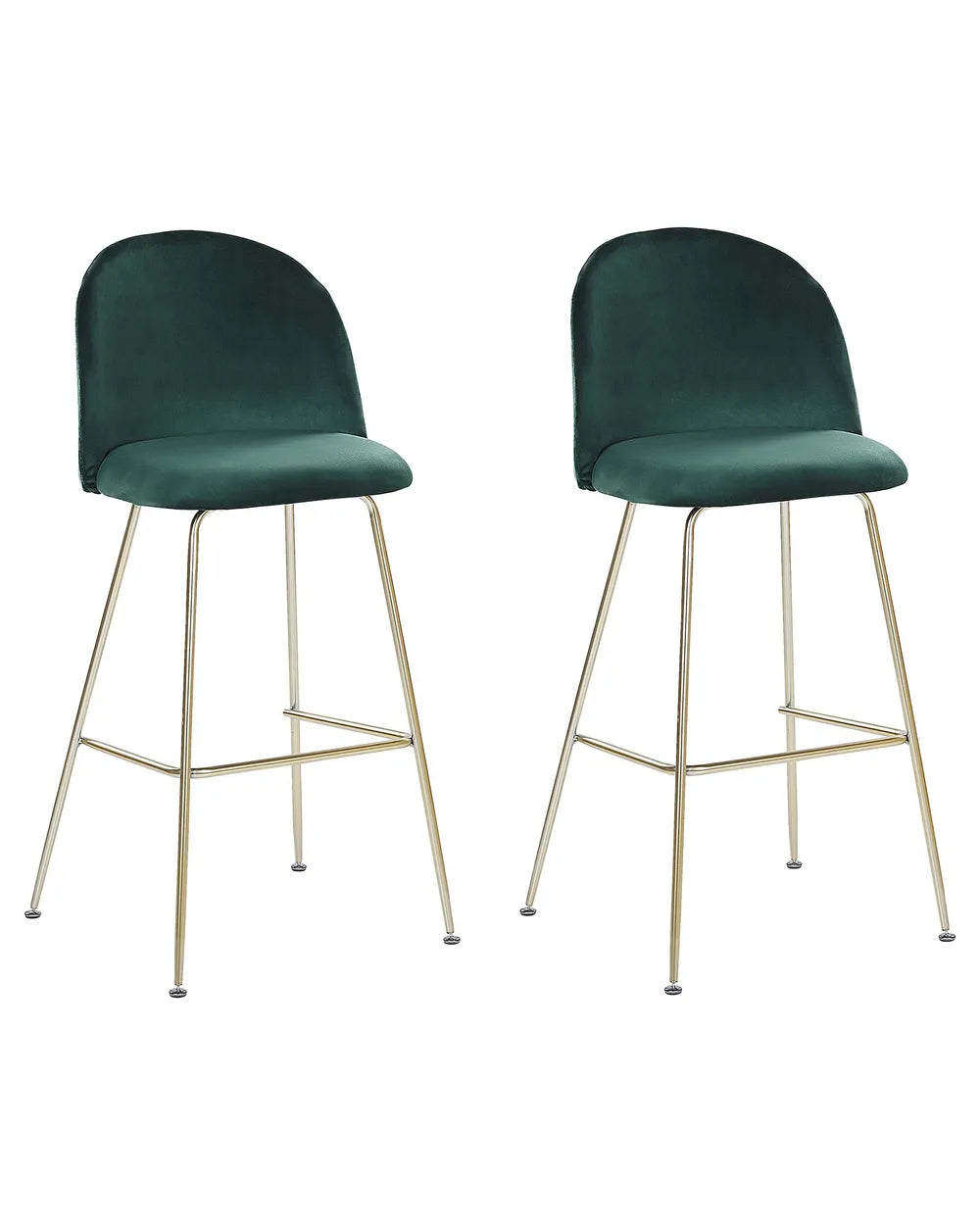 Set of 2 Bar Chairs ARCOLA Emerald Green Floor Protection Trevla