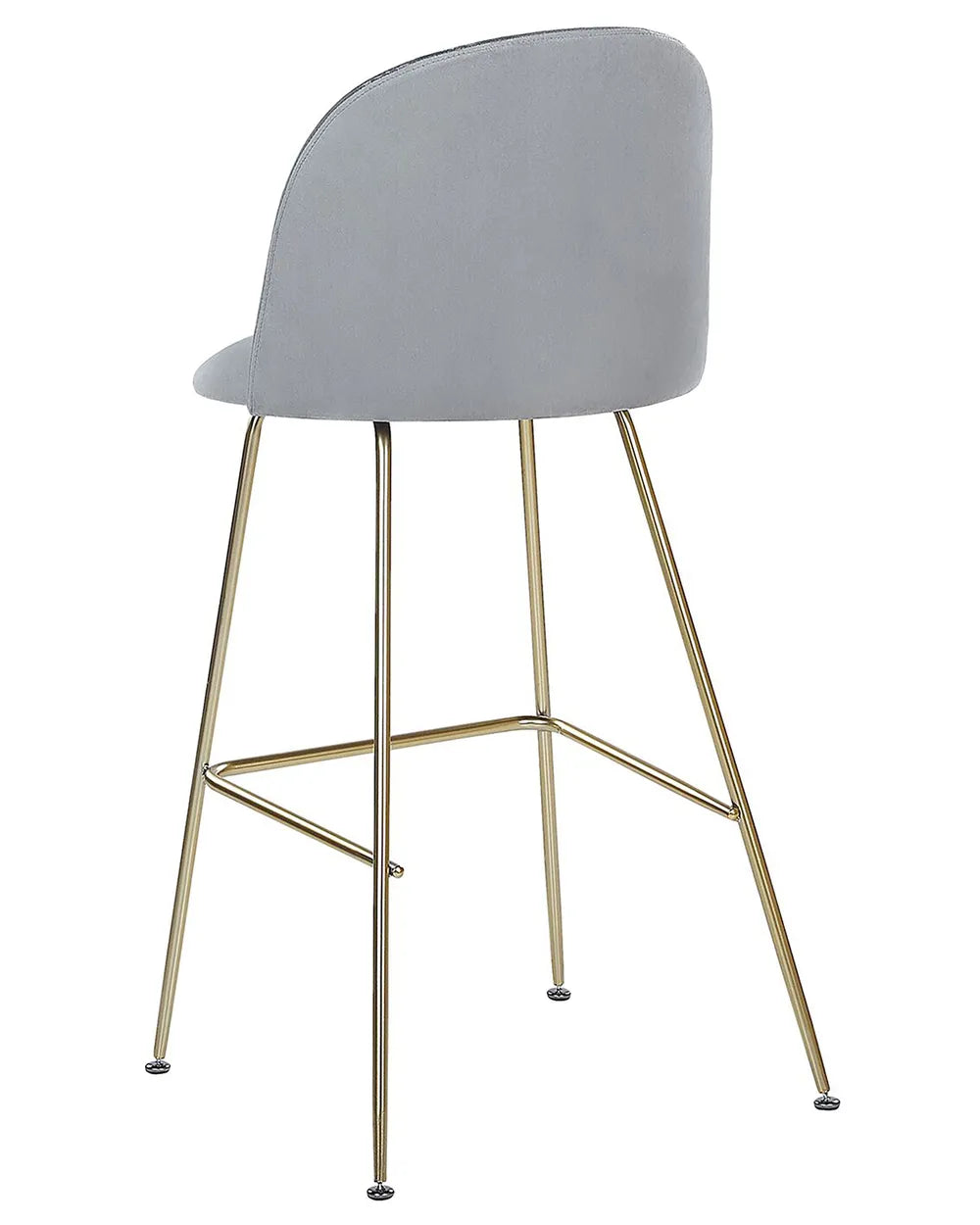 Set of 2 Bar Chairs Velvet Light Grey Elegant Design Vellero
