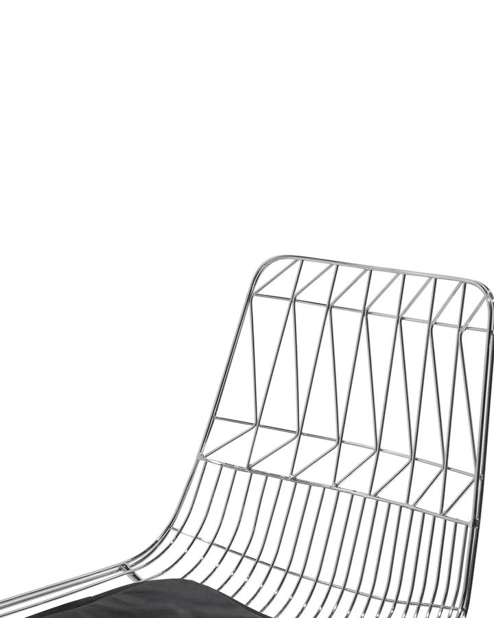 Set of 2 Bar Chairs Metal Silver Well-Suited for Variety Zentro