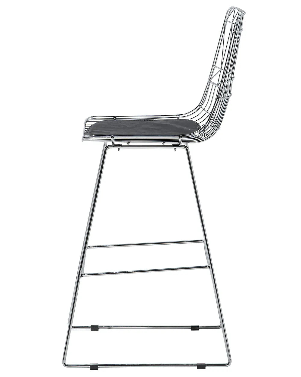 Set of 2 Bar Chairs Metal Silver Well-Suited for Variety Zentro