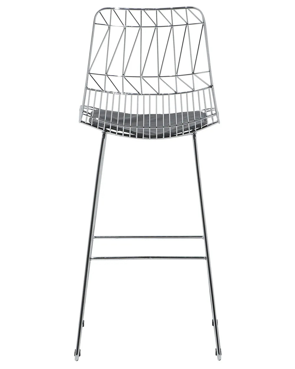 Set of 2 Bar Chairs Metal Silver Well-Suited for Variety Zentro