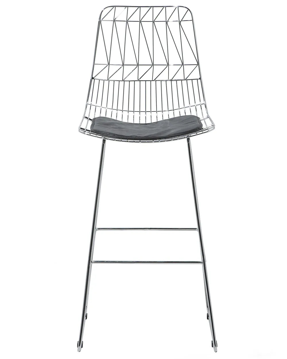 Set of 2 Bar Chairs Metal Silver Well-Suited for Variety Zentro