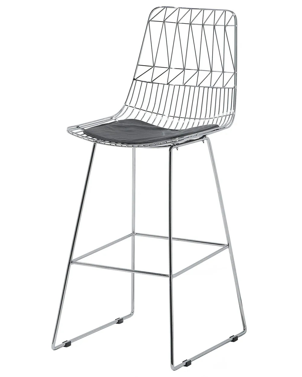 Set of 2 Bar Chairs Metal Silver Well-Suited for Variety Zentro