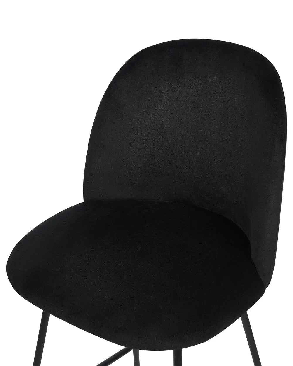 Set of 2 Bar Chairs Velvet Black Floor Protection Vellero