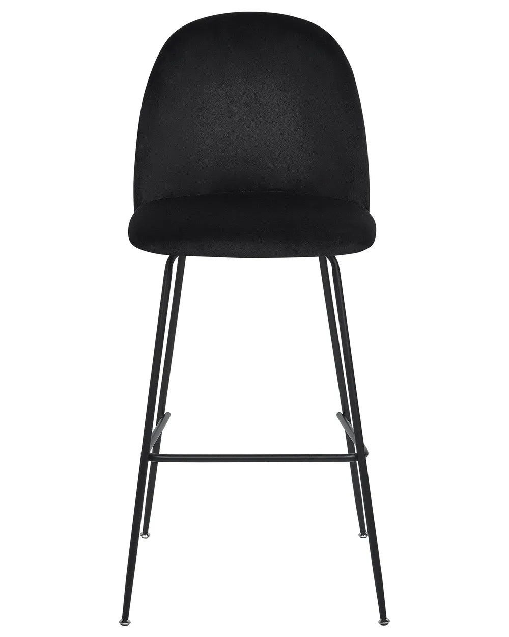 Set of 2 Bar Chairs Velvet Black Floor Protection Vellero