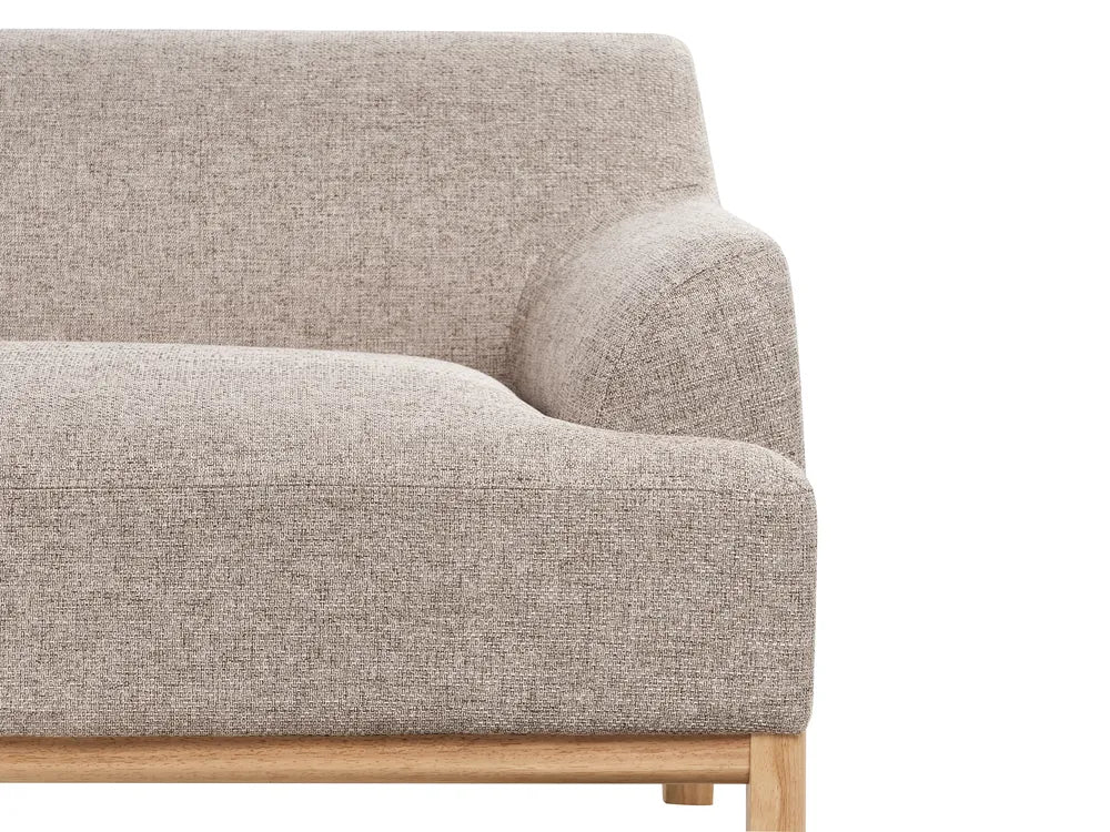 Corner Sofa 3 Seater Fabric Light Brown Right Hand Azuri