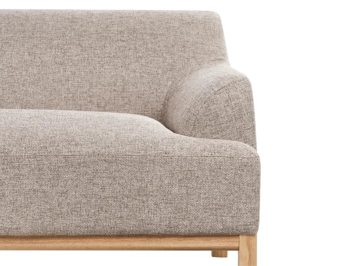 Corner Sofa 3 Seater Fabric Light Brown Right Hand Azuri