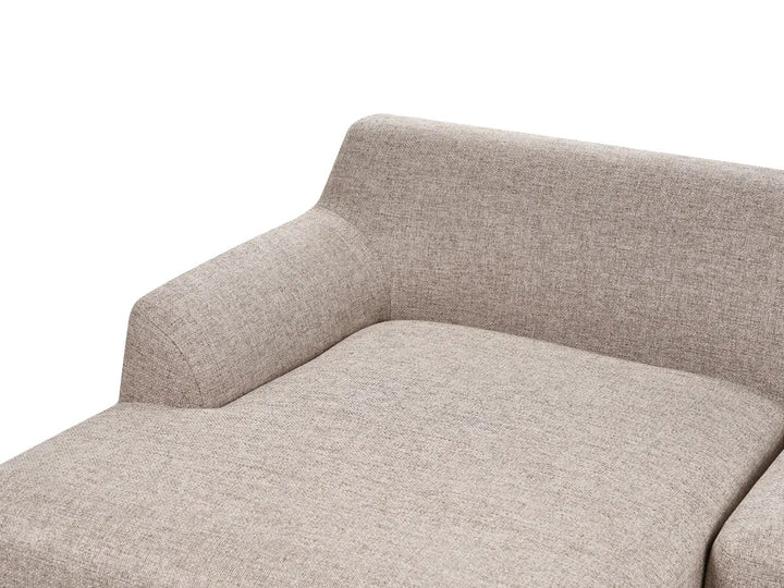 Corner Sofa 3 Seater Fabric Light Brown Right Hand Azuri