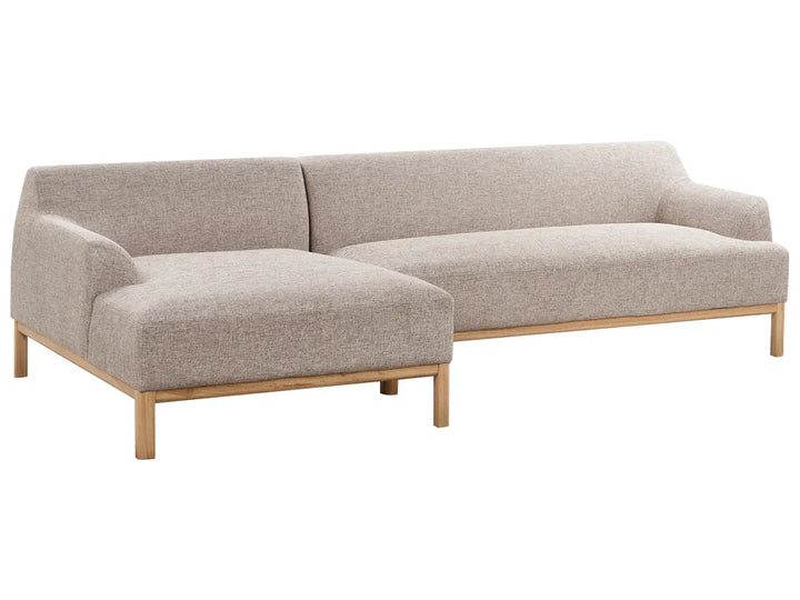 Corner Sofa 3 Seater Fabric Light Brown Right Hand Azuri