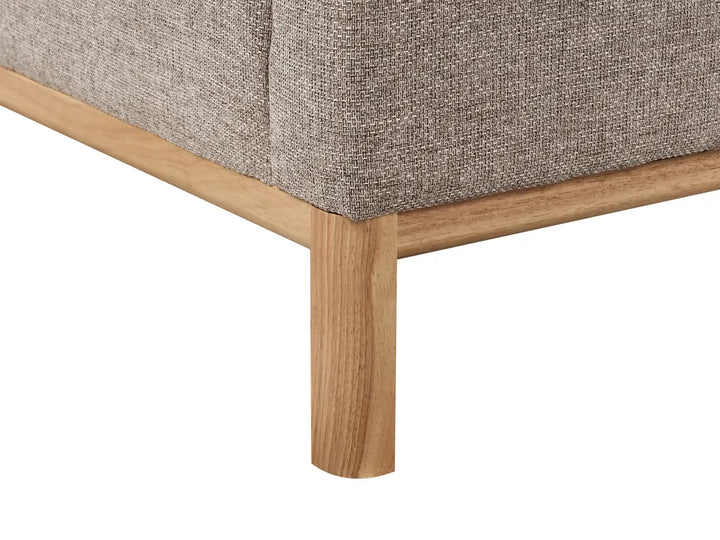 Corner Sofa 3 Seater Fabric Light Brown Left Hand Azuri