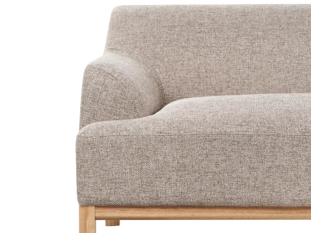 Corner Sofa 3 Seater Fabric Light Brown Left Hand Azuri