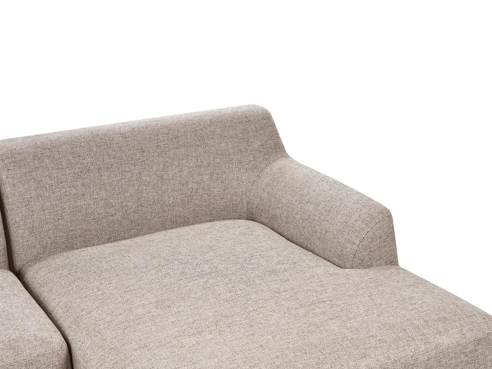 Corner Sofa 3 Seater Fabric Light Brown Left Hand Azuri