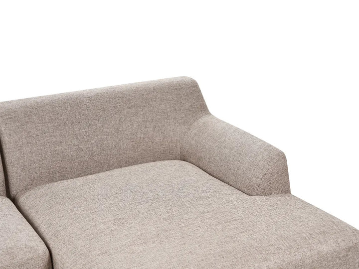 Corner Sofa 3 Seater Fabric Light Brown Left Hand Azuri