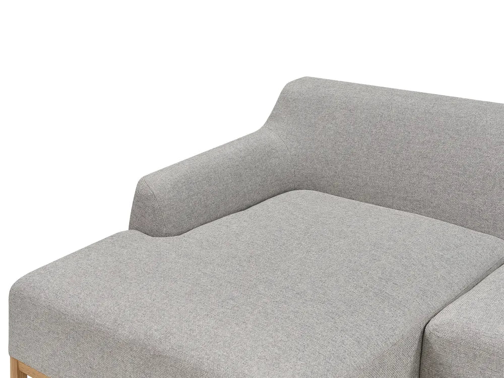 Corner Sofa 3 Seater Fabric Light Grey Right Hand Azuri