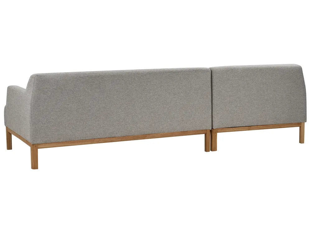 Corner Sofa 3 Seater Fabric Light Grey Right Hand Azuri