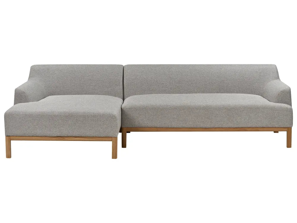 Corner Sofa 3 Seater Fabric Light Grey Right Hand Azuri