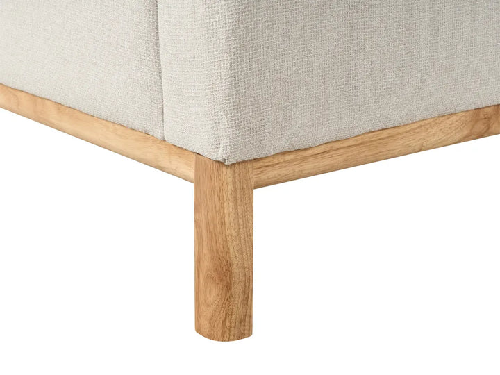 Corner Sofa 3 Seater Fabric Light Beige Left Hand Azuri