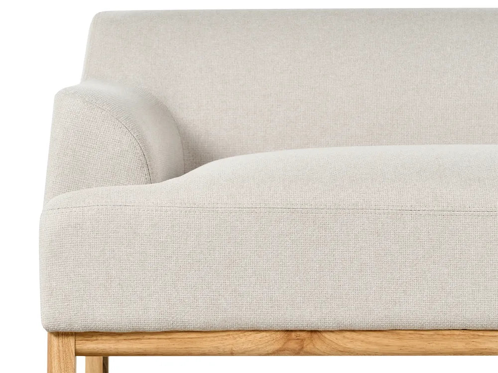 Corner Sofa 3 Seater Fabric Light Beige Left Hand Azuri