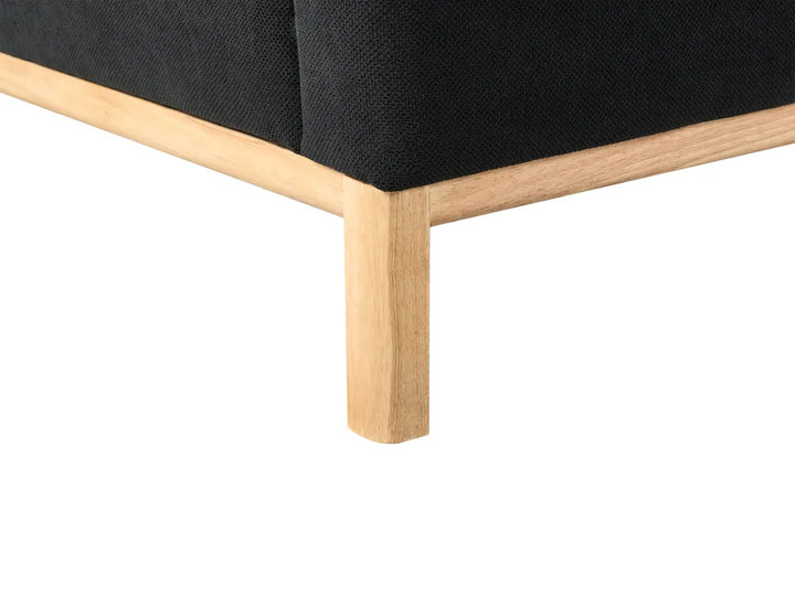 Corner Sofa 3 Seater Fabric Black Left Hand Azuri