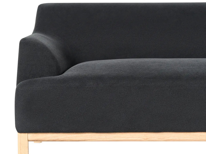Corner Sofa 3 Seater Fabric Black Left Hand Azuri