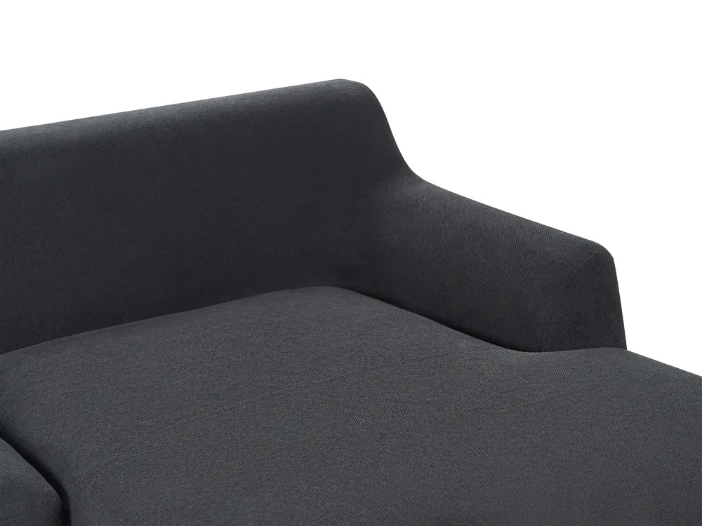 Corner Sofa 3 Seater Fabric Black Left Hand Azuri