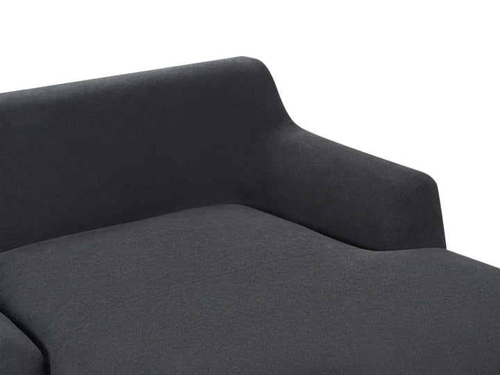 Corner Sofa 3 Seater Fabric Black Left Hand Azuri