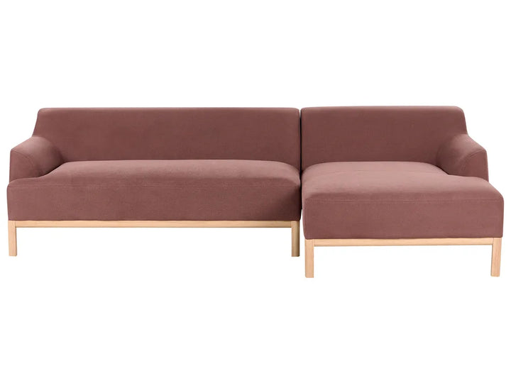 Corner Sofa 3 Seater Fabric Burgundy Left Hand Azuri